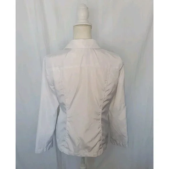 Laura Ashley Regatta Jacket Embellished White Full Zip Womens Sz. Med. MSRP $114 - Picture 5 of 16